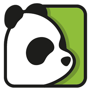 White border logo Panda logo with a white border